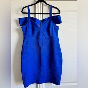 Vibrant Blue Off-Shoulder Dress